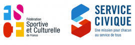 logo service civique et fédération sportive et culturelle de france