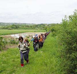 randonneurs en campagne