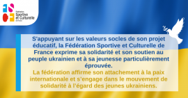 Texte soutien Ukraine - drapeau Ukraine