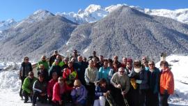 Photo de groupe séjour de raquettes à neige à Ceillac